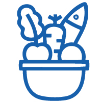 Diet icon for the Premier Cancer Alliance showing healthy diet as a factor that decreases cancer risk