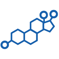 Hormones icon for the Premier Cancer Alliance showing estrogen as a factor that affects cancer risk