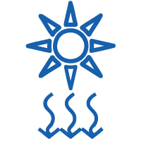 Sunlight icon for the Premier Cancer Alliance showing UV radiation as a factor that increases cancer risk